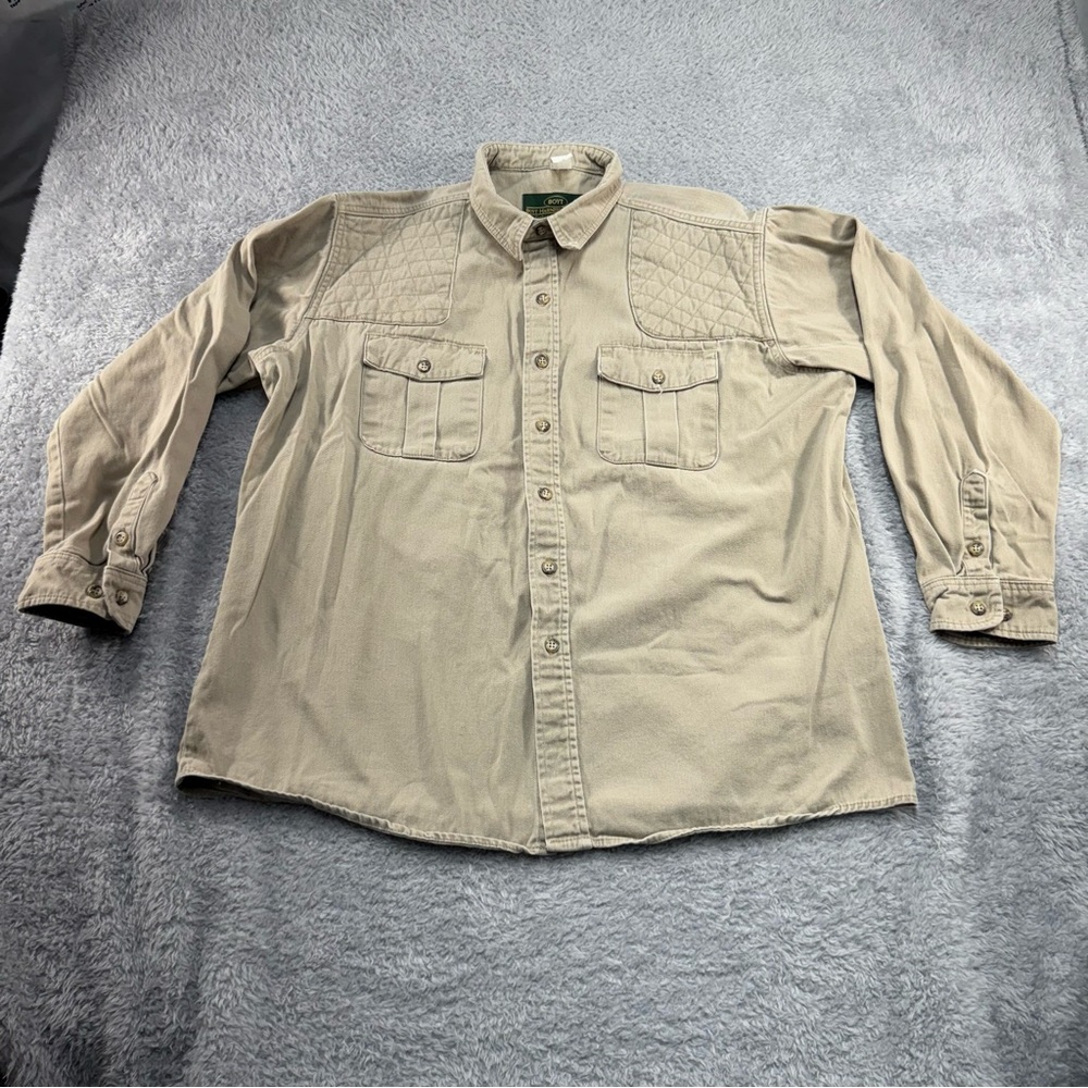 Vtg Boyt Harness Co Men’s Long Sleeve Button Up Dual Pad Shooting Shirt XL